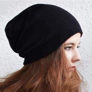 Plain black beanie